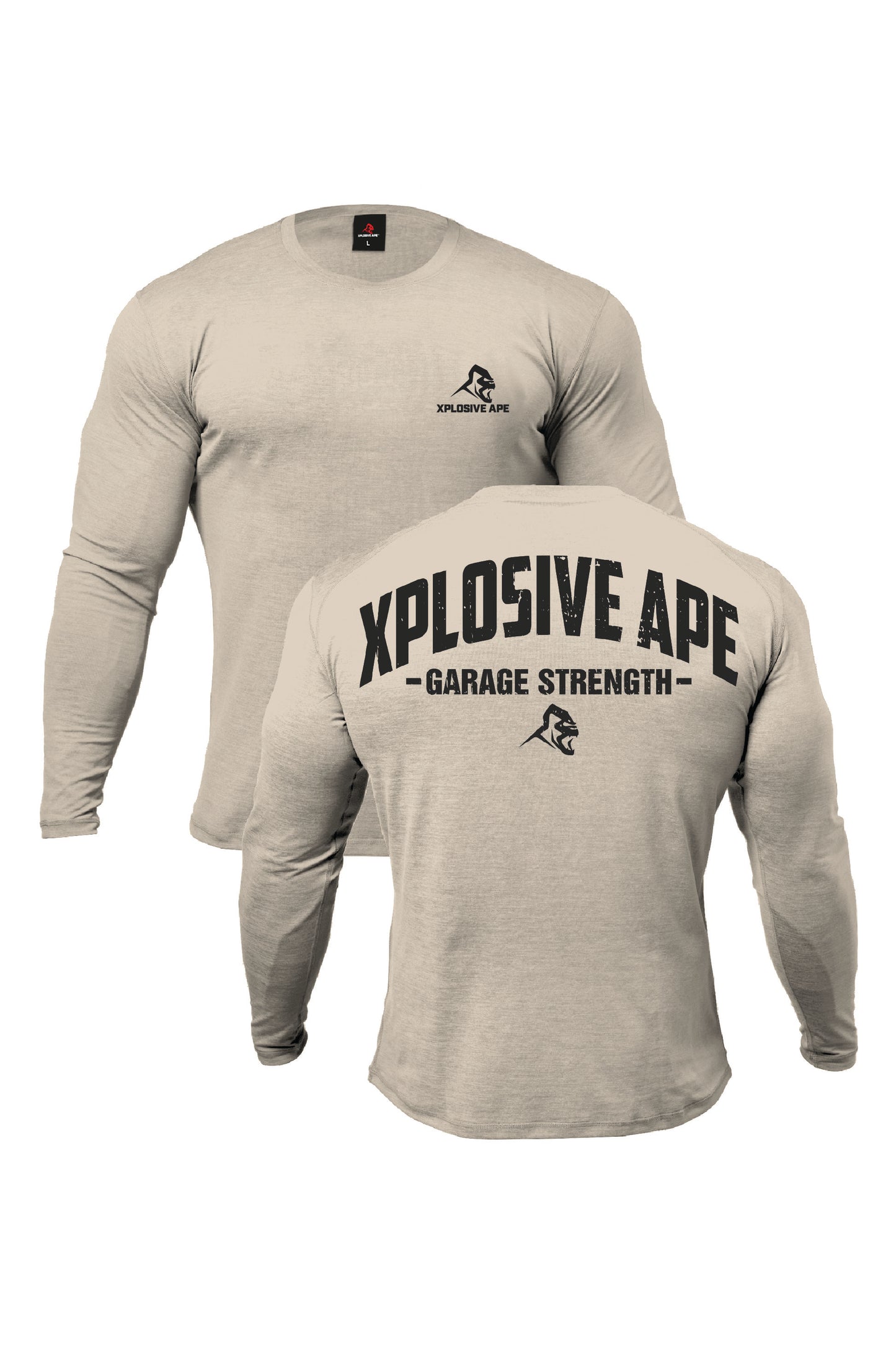 XAPE Garage Strength V2 Long Sleeve Tee - Sand