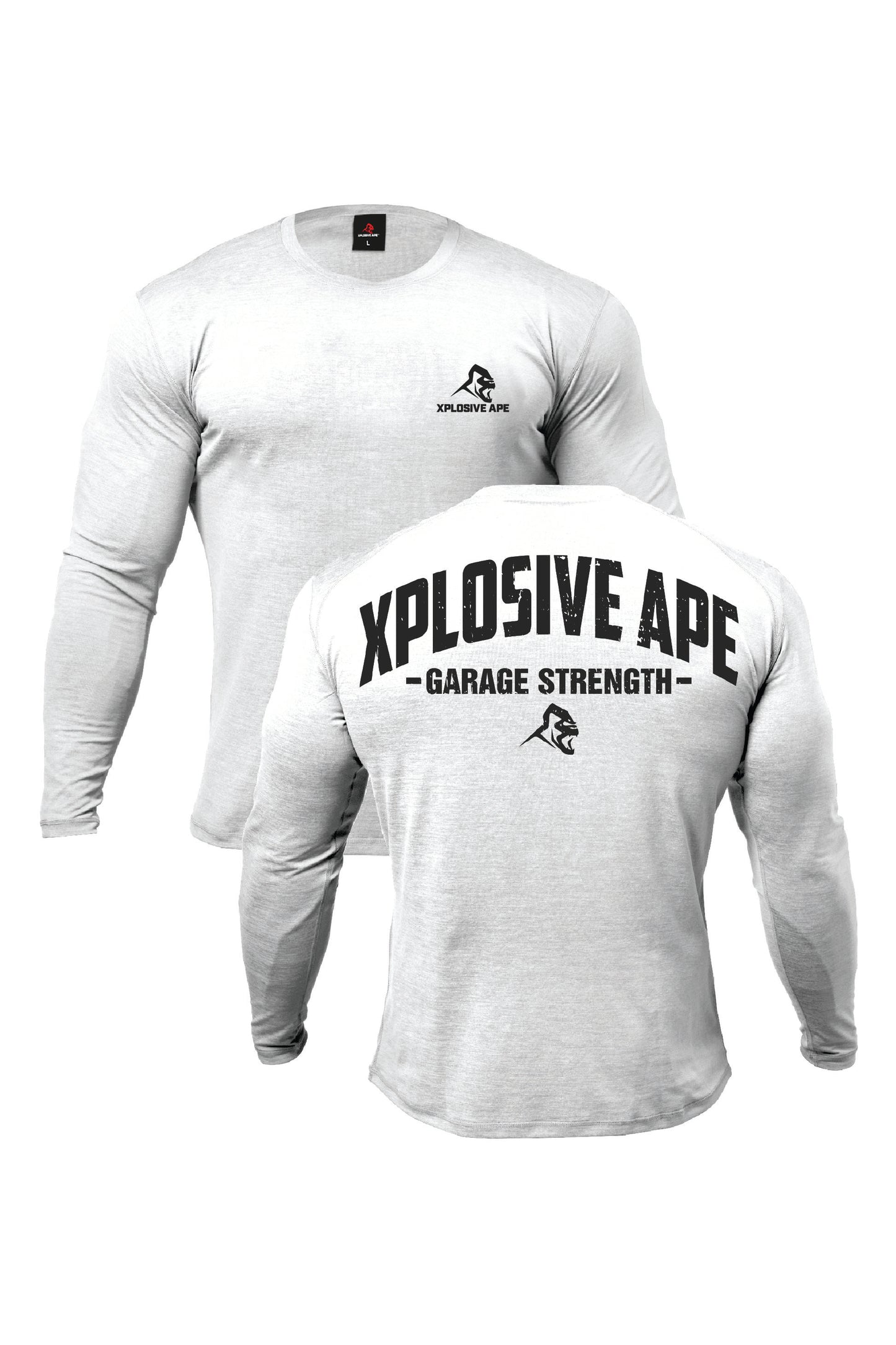 XAPE Garage Strength V2 Long Sleeve Tee - White