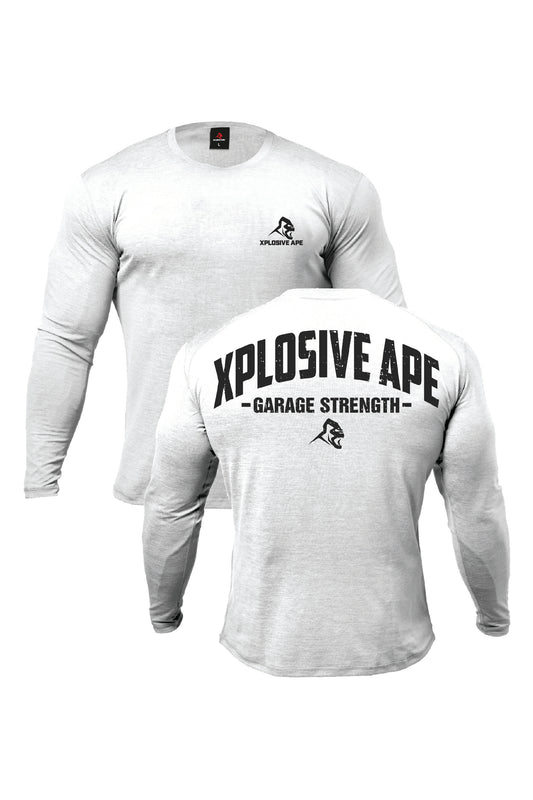 XAPE Garage Strength V2 Long Sleeve Tee - White