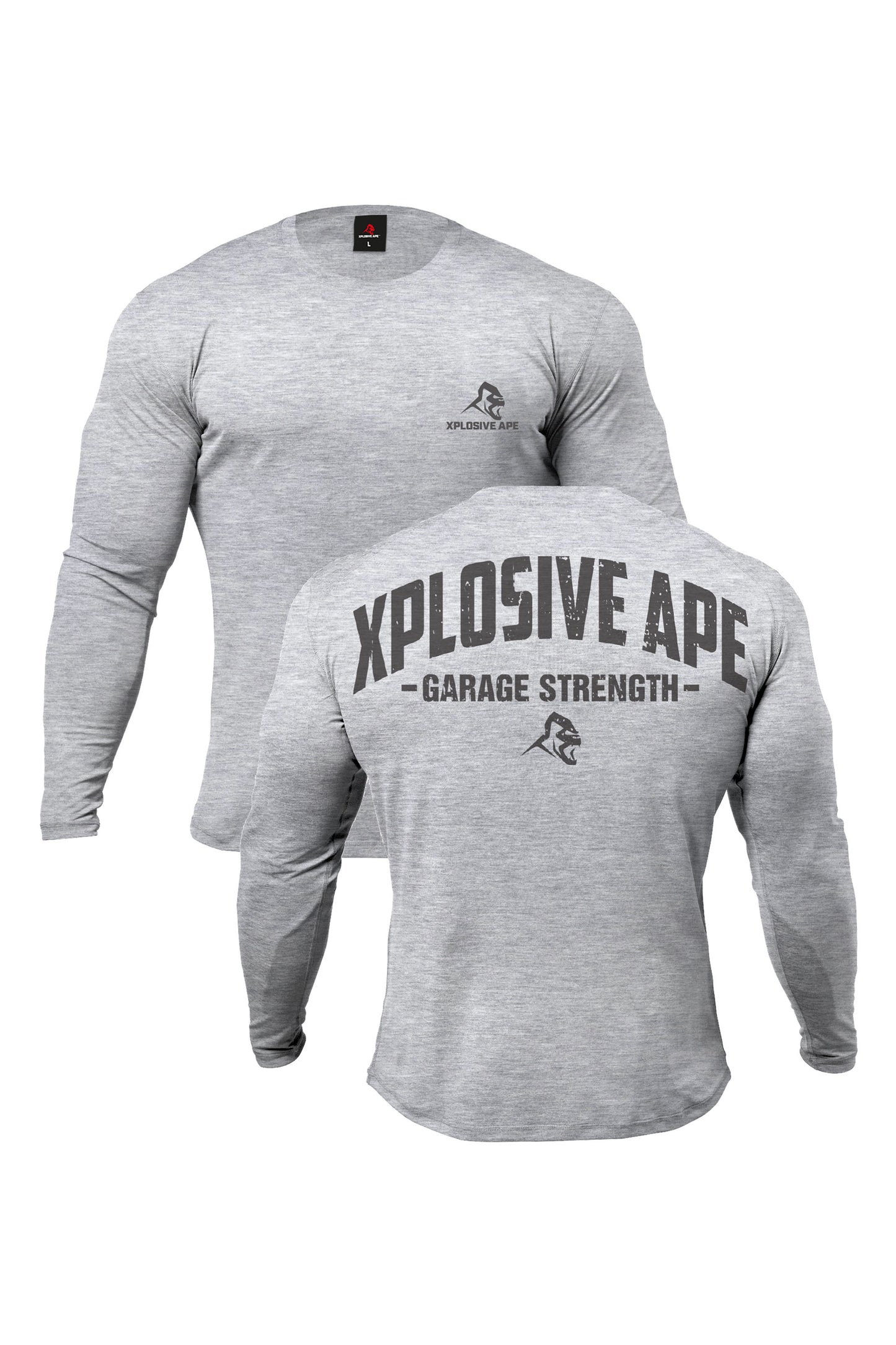 XAPE Garage Strength Long Sleeve Tee - Sports Grey