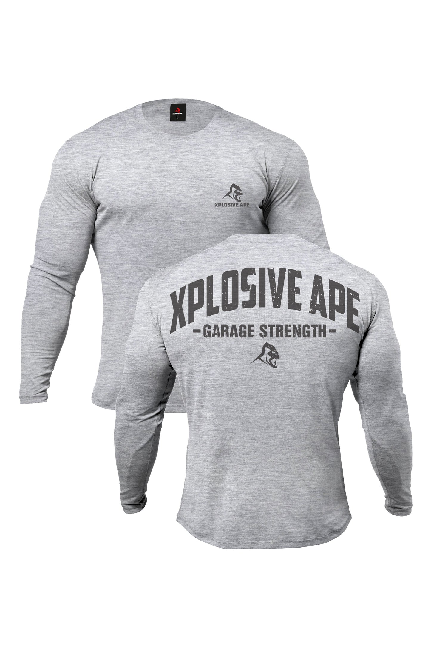 XAPE Garage Strength V2 Long Sleeve Tee - Sports Grey