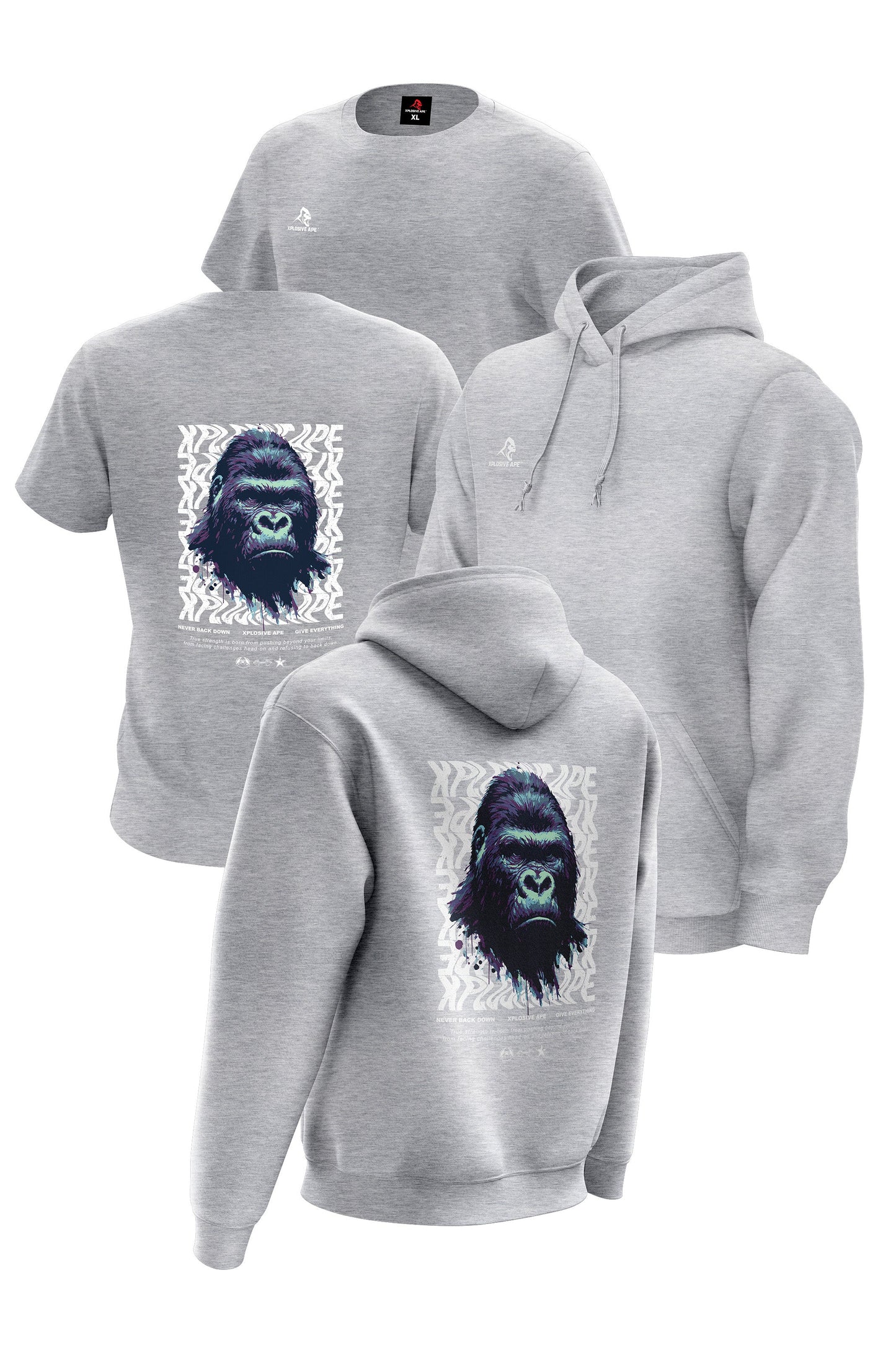 XAPE Give Everything Hoodie & Tee Combo - Sports Grey