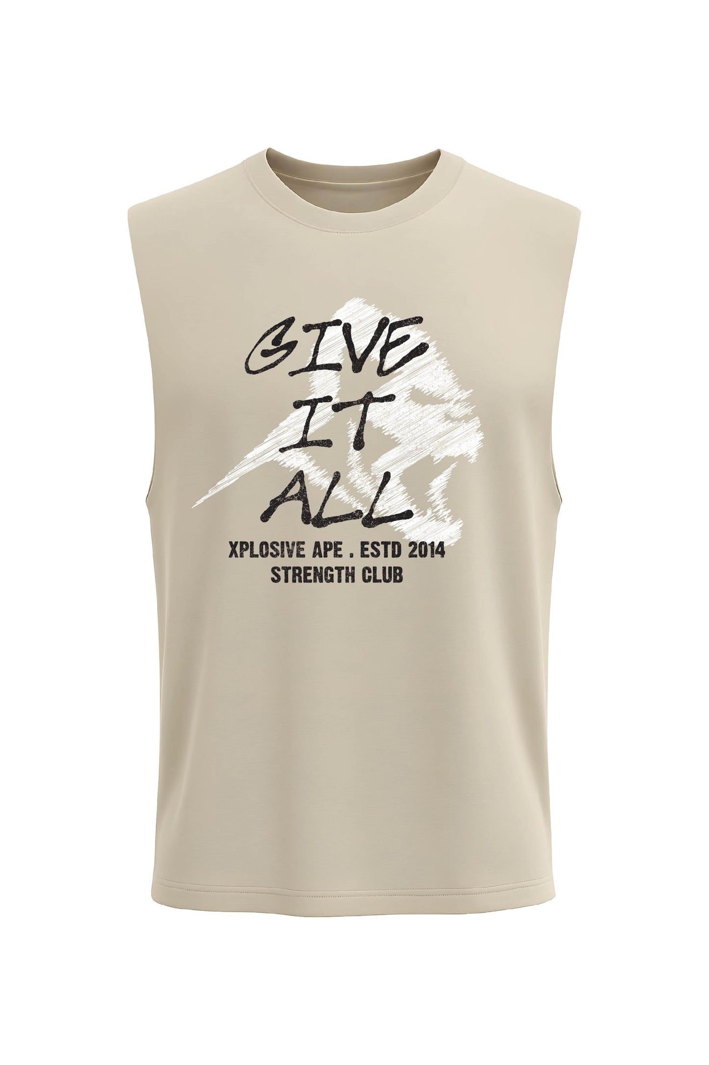 XAPE Give It All Drop Arm Tank Top - Sand