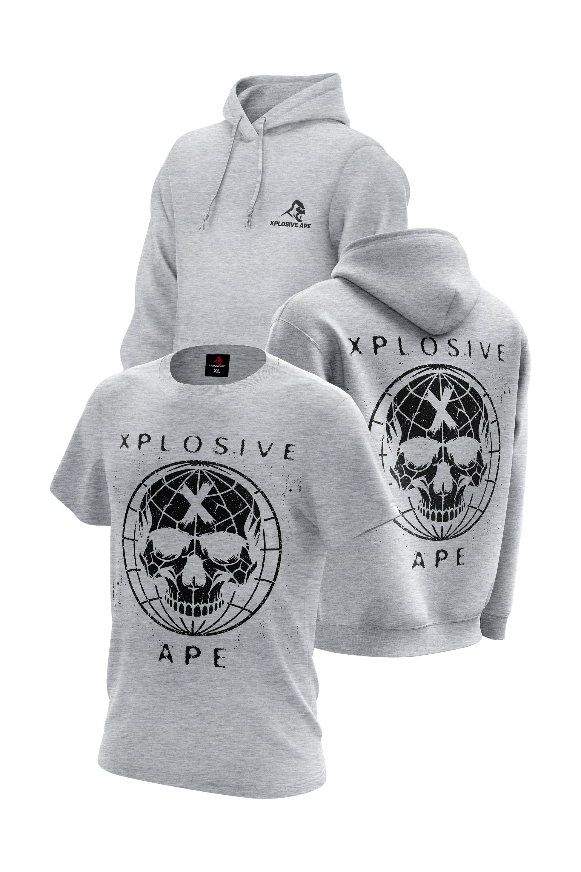 XAPE Global Hoodie & Tee Combo - Sports Grey