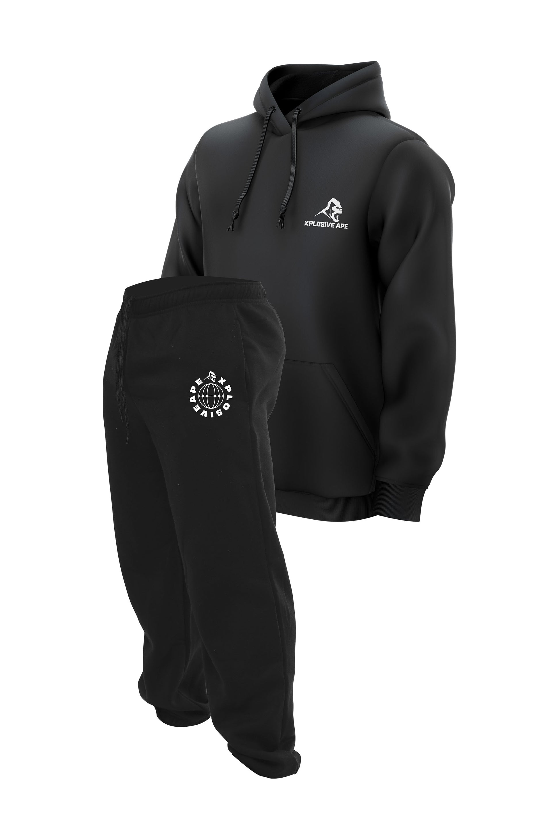 XAPE Global Joggers & Essential Hoodie Combo - Black