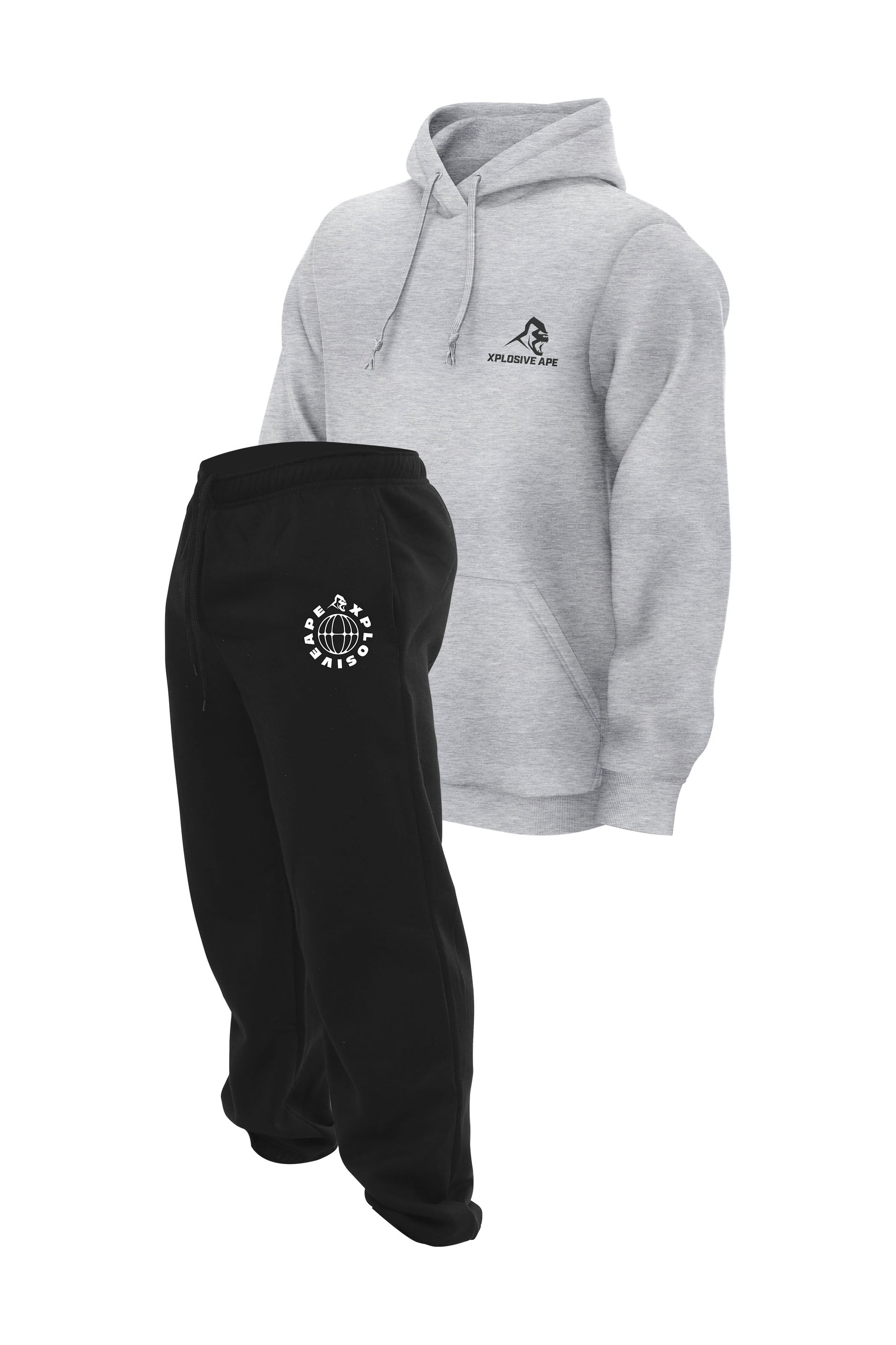 XAPE Global Joggers & Essential Hoodie Combo - Black/Sorts Grey