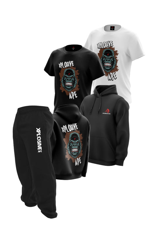 XAPE Gorilla Warfare Hoodie Tee & Joggers Combo