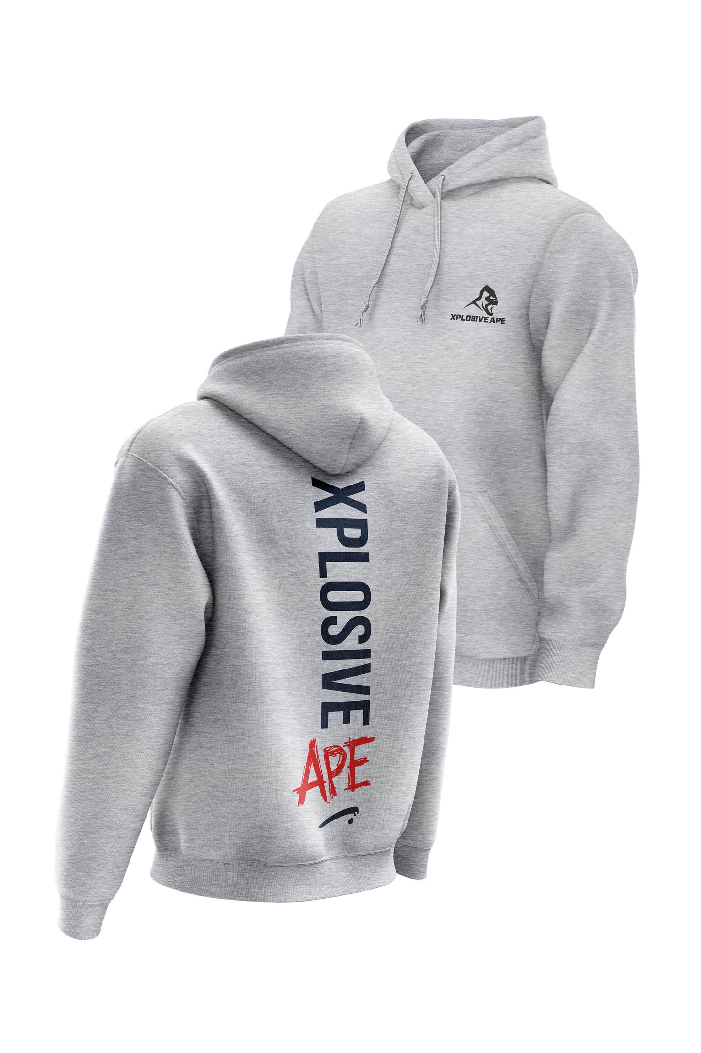 XAPE Graffiti V2 String Hoodie - Sports Grey