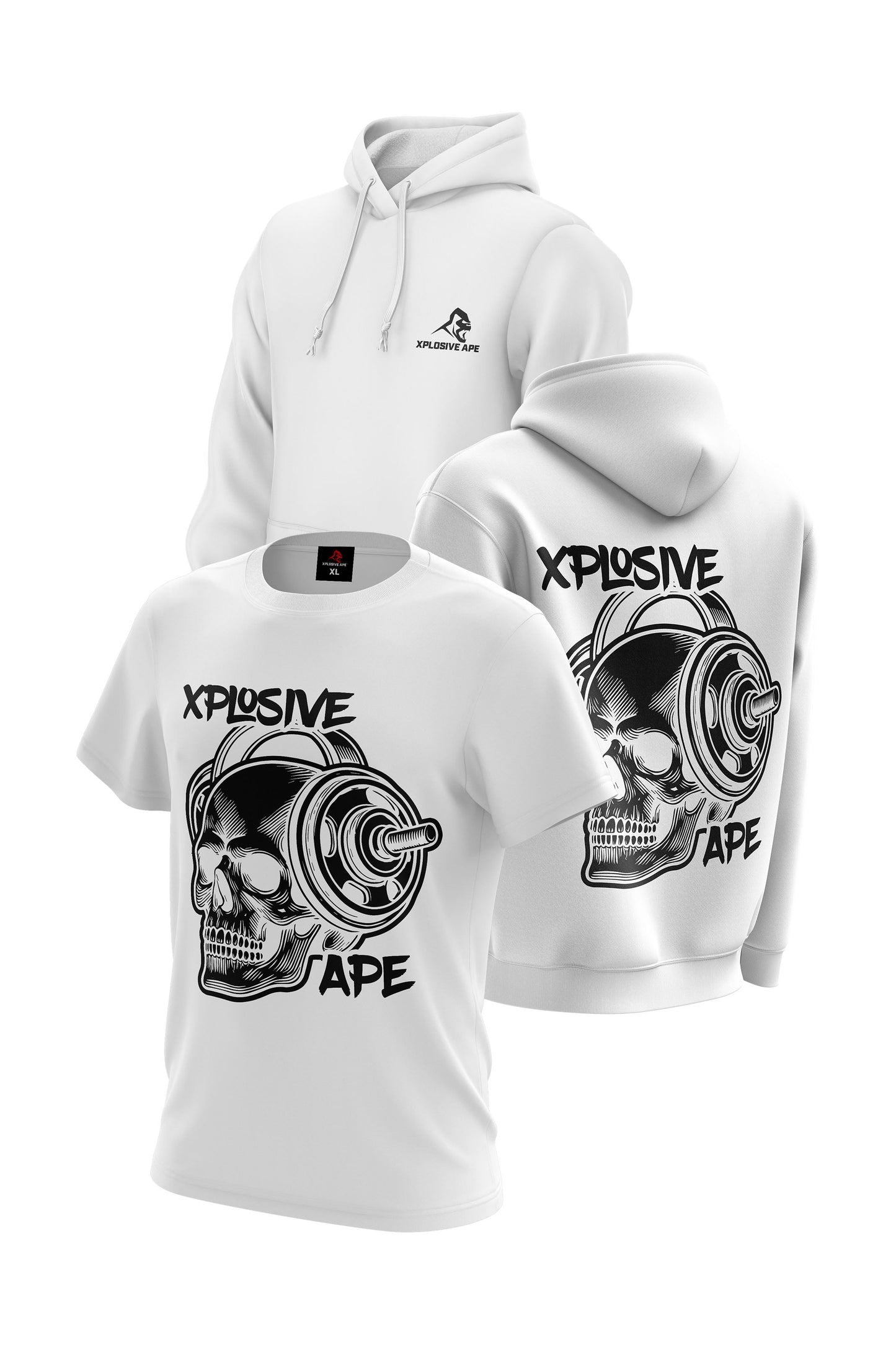 XAPE Headcheese Hoodie & Tee Combo - White