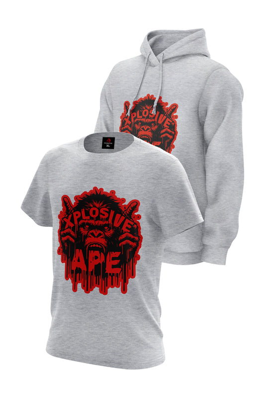 XAPE Instinct Hoodie & Tee Combo - Sports Grey