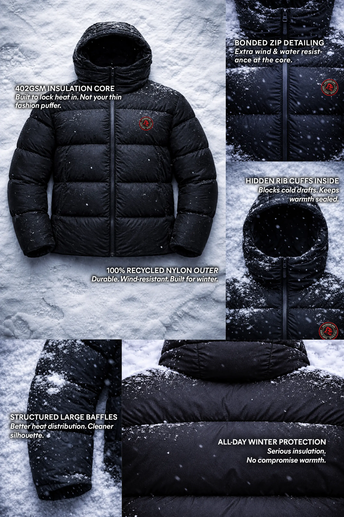 XAPE Core Issue Padded Jacket - Black