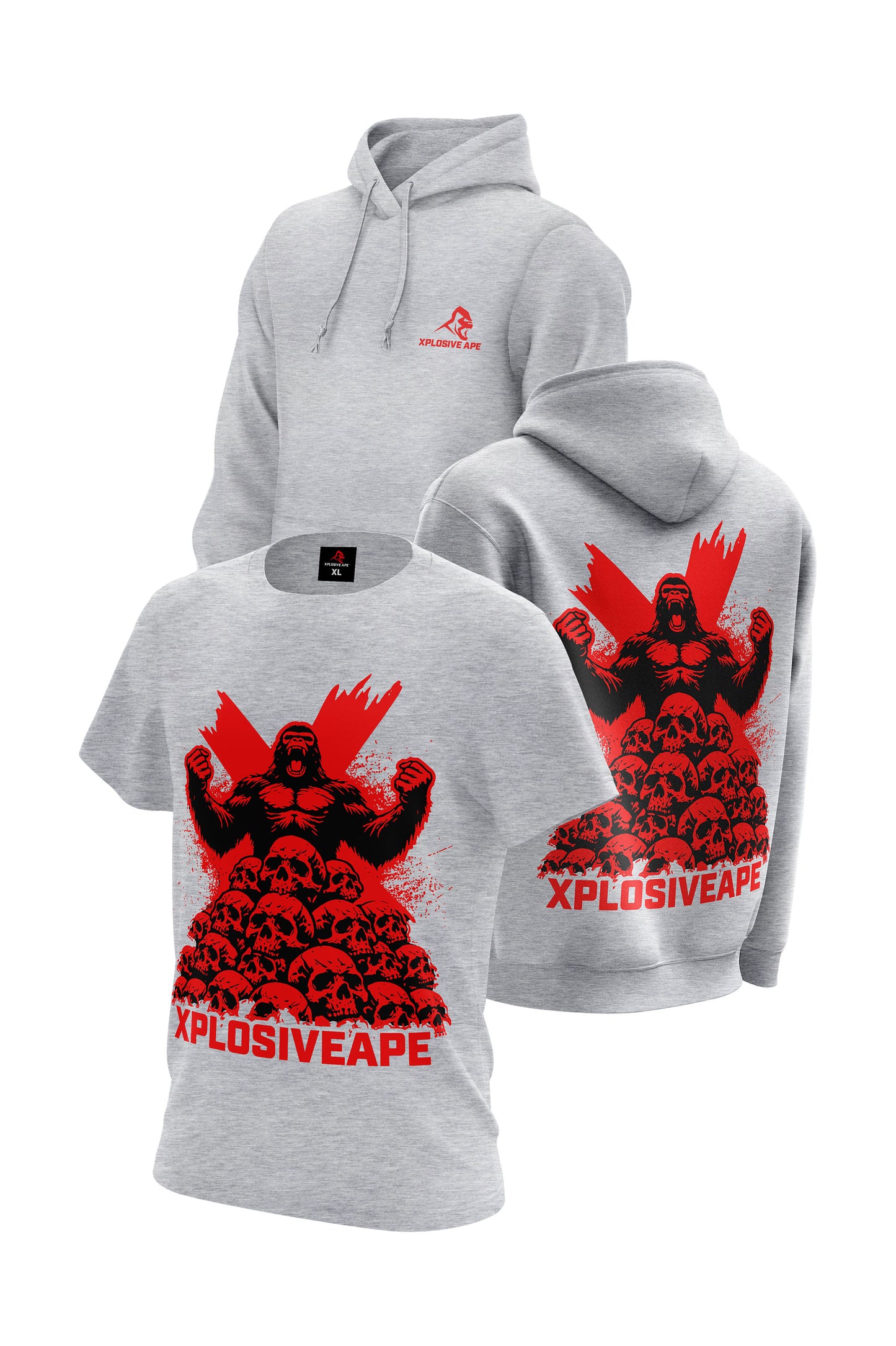 XAPE King Hoodie & Tee Combo - Sports Grey