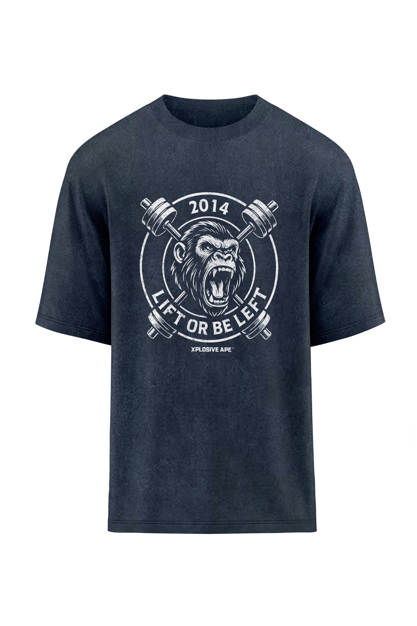 XAPE Lift Or Be Left Oversized Tee - Acid Wash Black