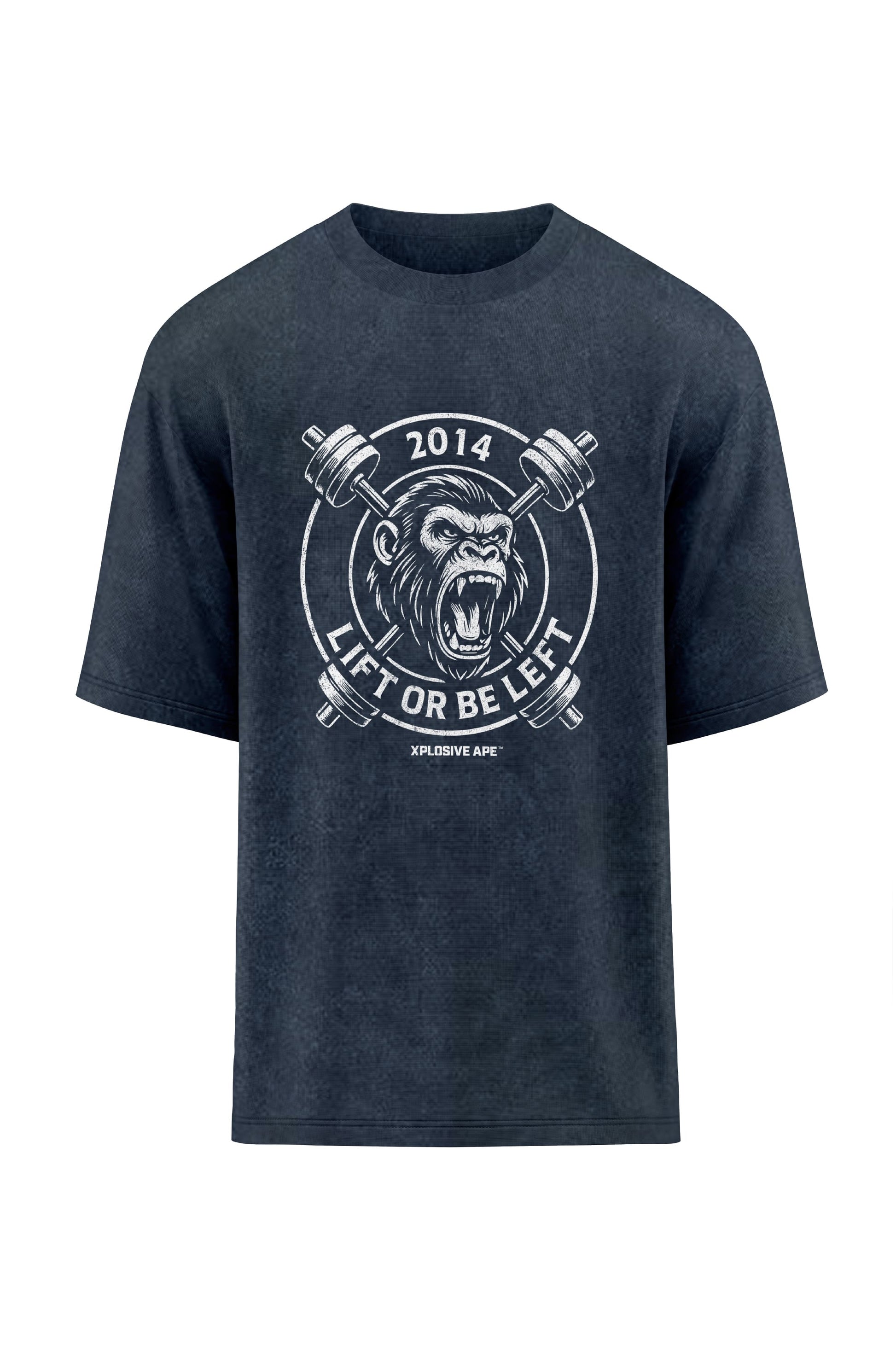 XAPE Lift Or Be Left Oversized Tee - Acid Wash Black