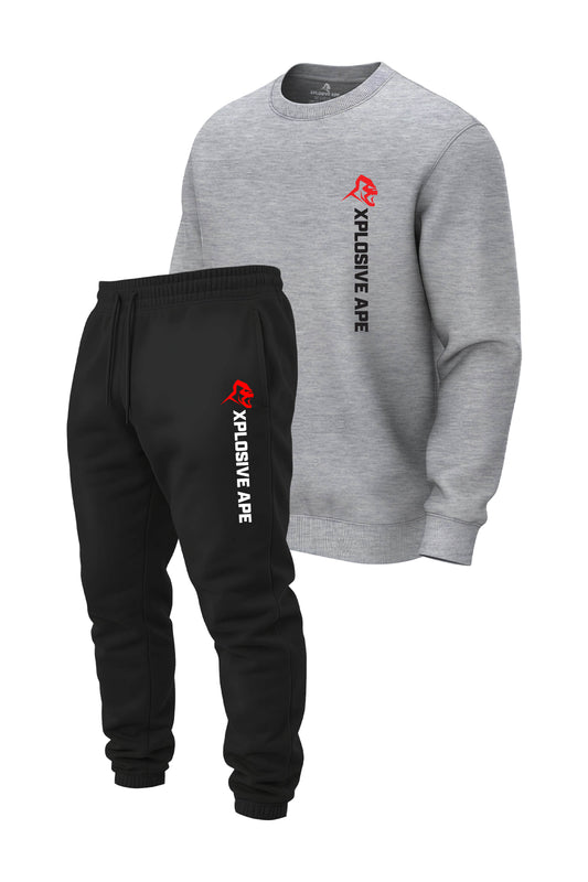 XAPE Originals Logo V2 Sweatshirt & Originals V2 Joggers Combo - Sports Grey/Black
