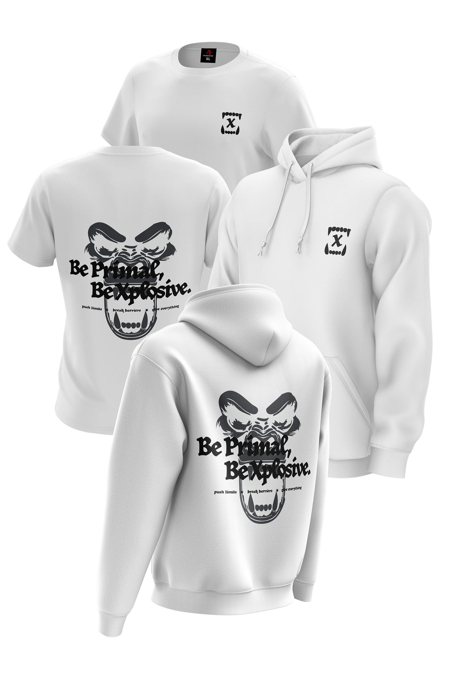 XAPE Primal Power V1 Hoodie & Tee - White