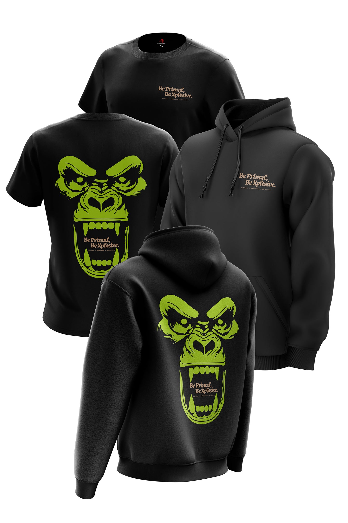 XAPE Primal Rage V2 Hoodie & Tee - Black