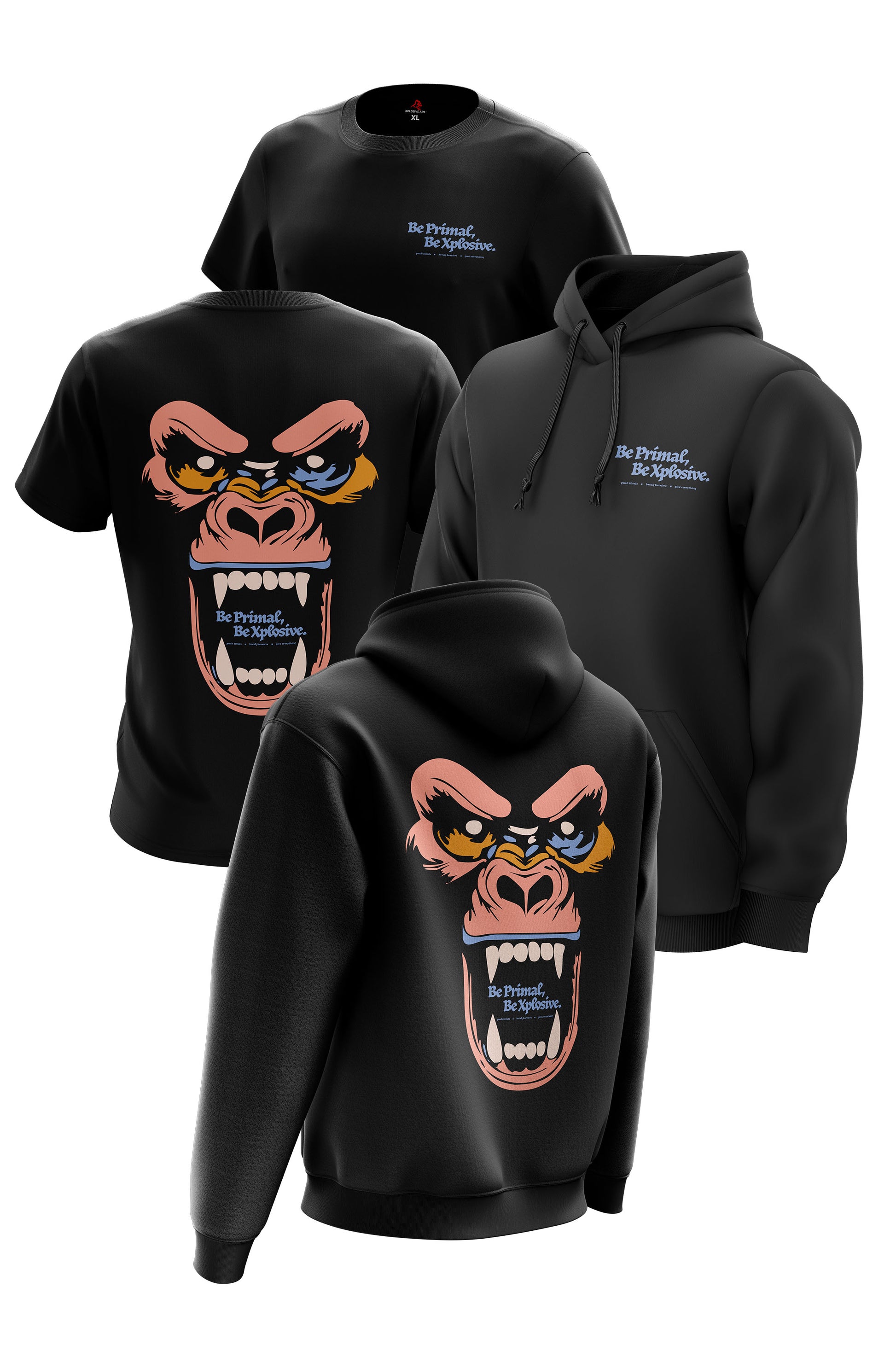 XAPE Primal Rage V4 Hoodie & Tee - Black