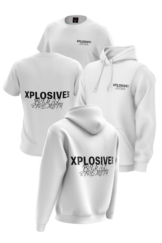 XAPE Primal Strength V2 Hoodie & Tee - Grafiti White