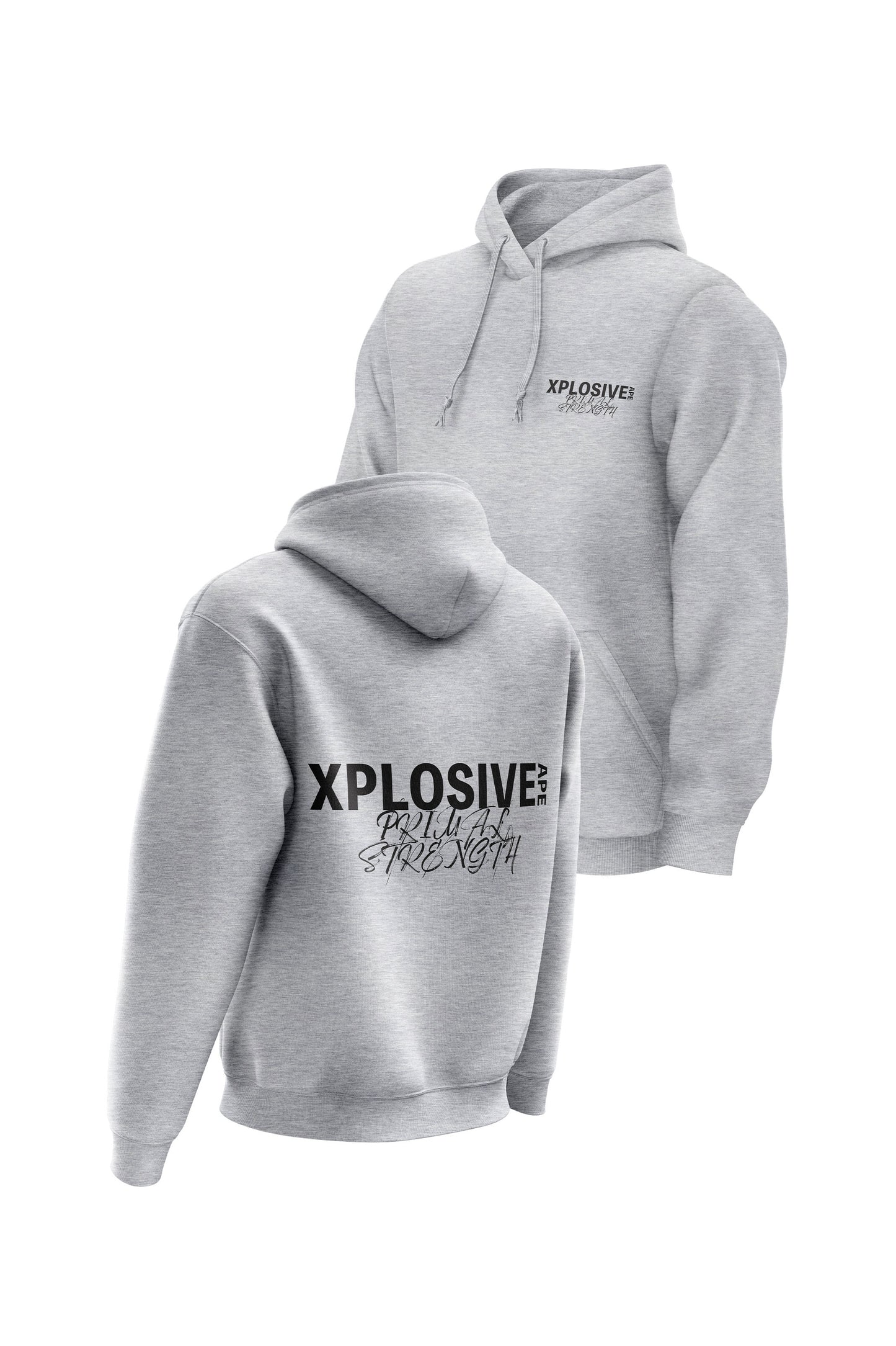 XAPE Primal Strength Graffiti V2 Hoodie - Grey