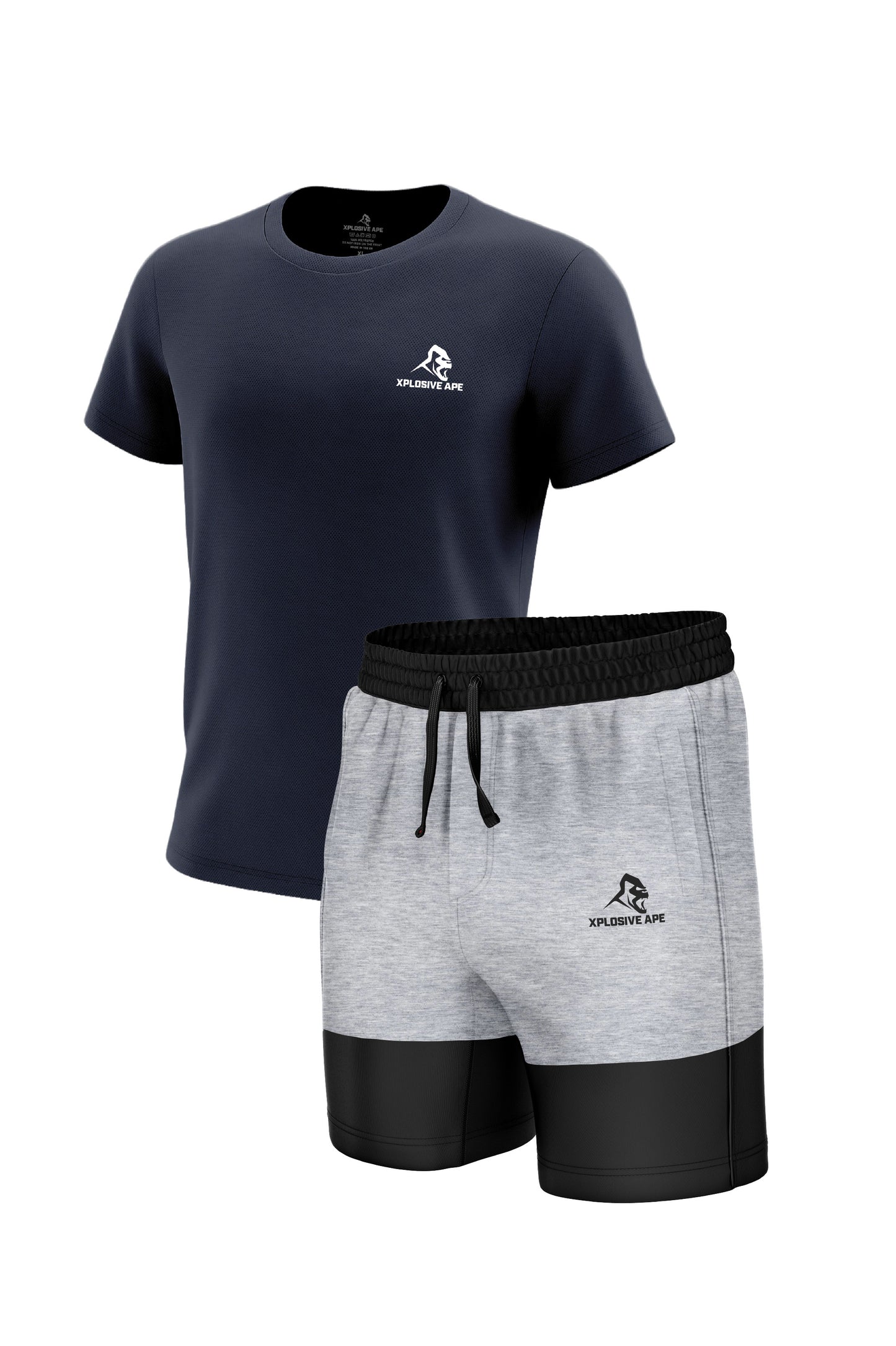 XAPE Prime Tech Tee & Elite Shorts Combo - Navy/Grey