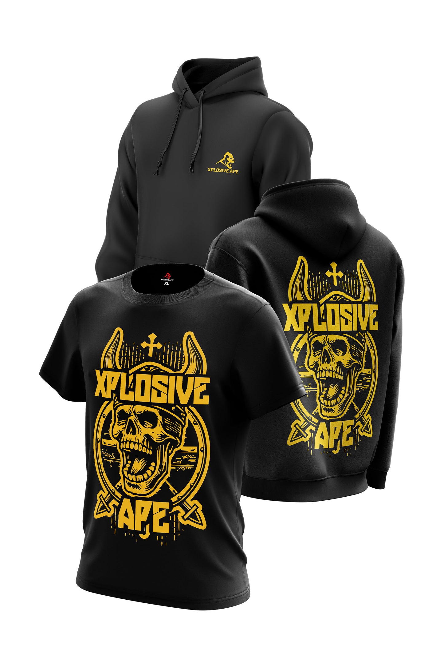 XAPE Raider Hoodie & Tee Combo - Black