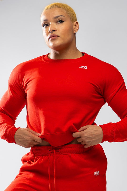 XAPE Core Logo Cropped Sweatshirt - Red