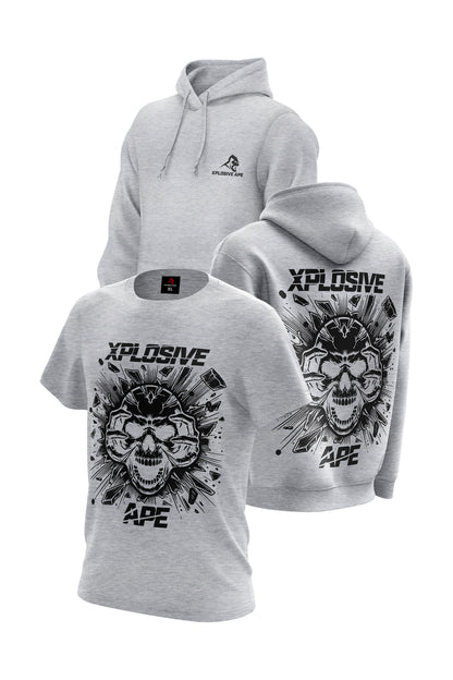 XAPE Shatter Hoodie & Tee Combo - Sports Grey