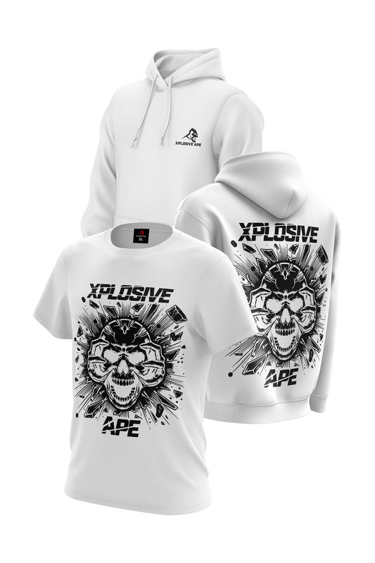 XAPE Shatter Hoodie & Tee Combo - White