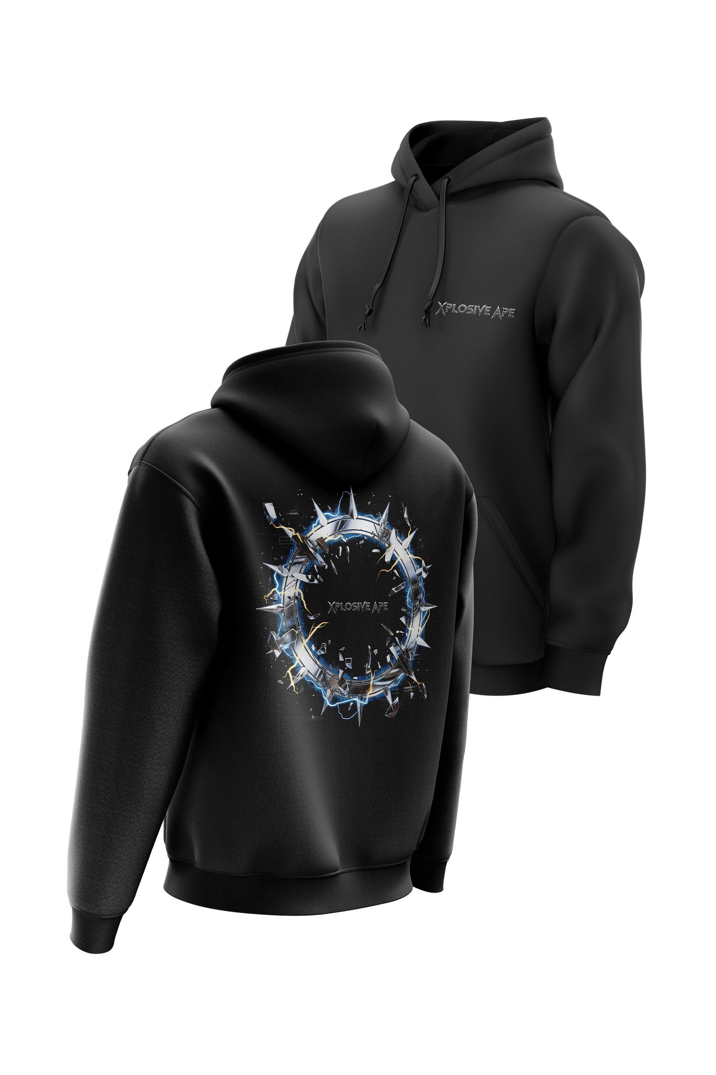 XAPE Shock Halo String Hoodie - Black