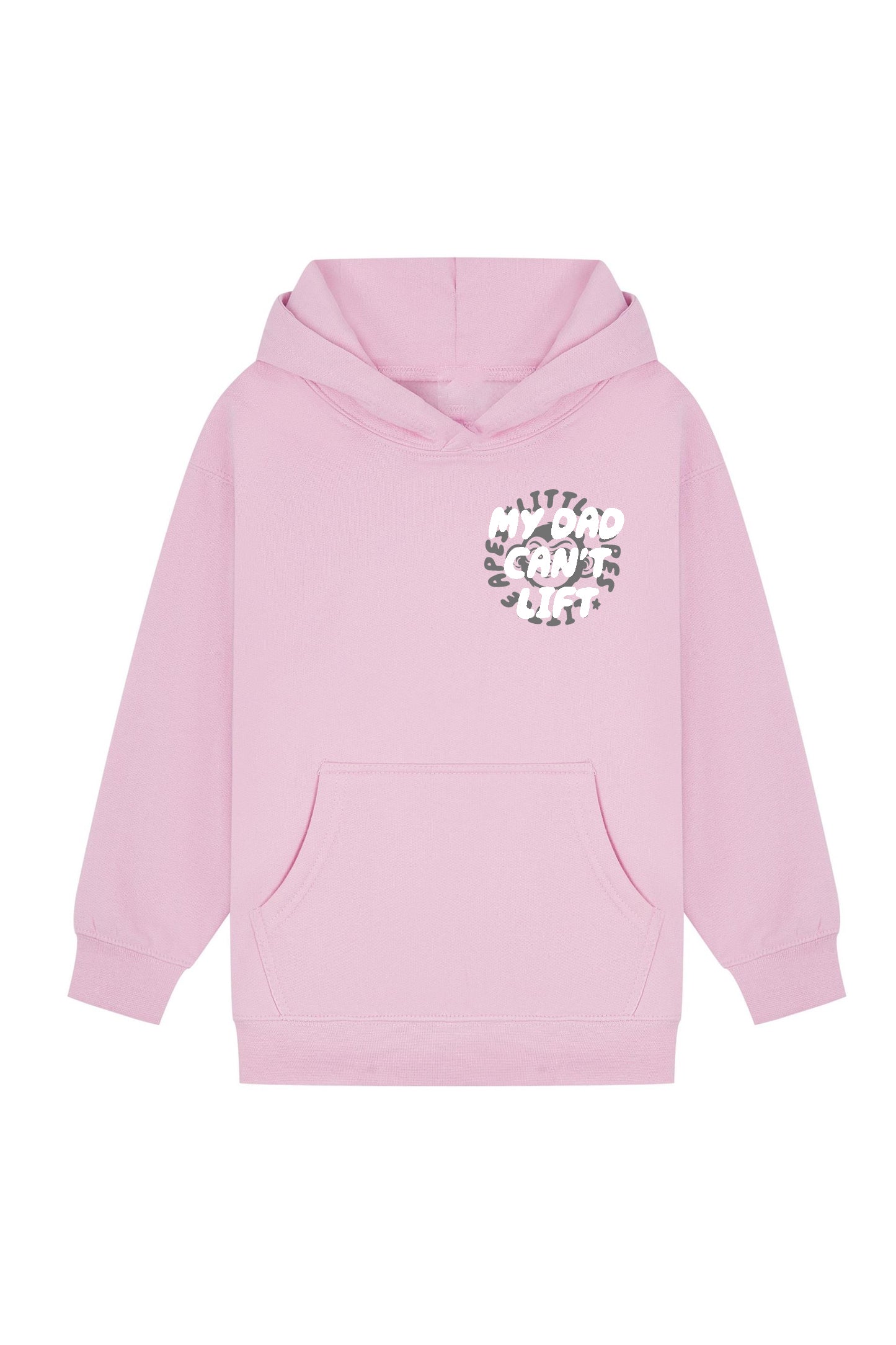 Little Apes My Dad Can't Lift Hoodie - Light Pink