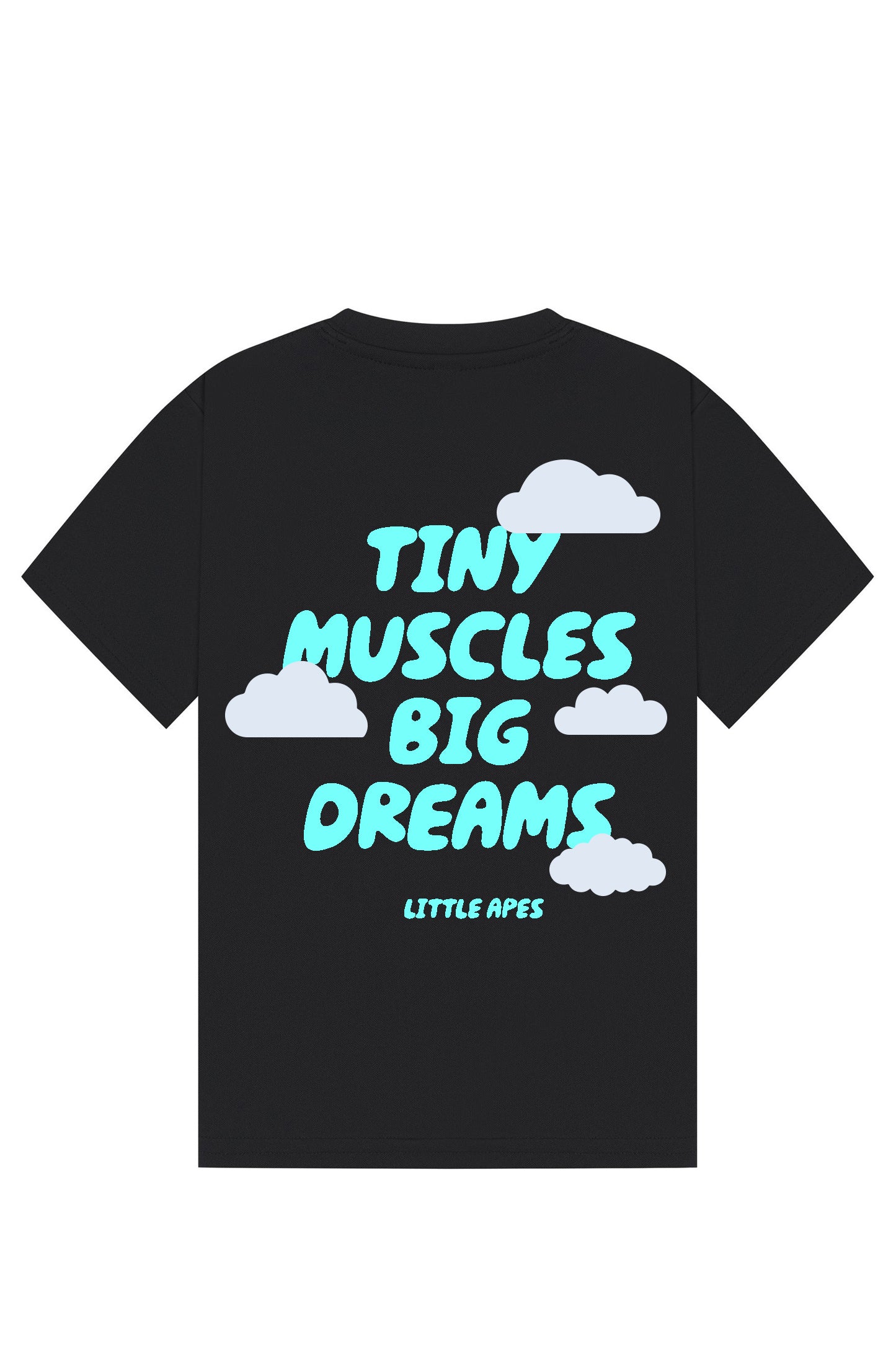 Little Apes Tiny Muscles Big Dreams Tee - Black/Blue