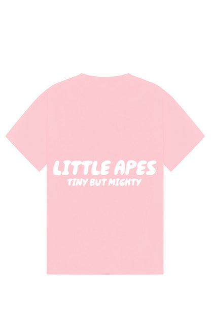 Little Apes Tiny But Mighty  Tee - Light Pink