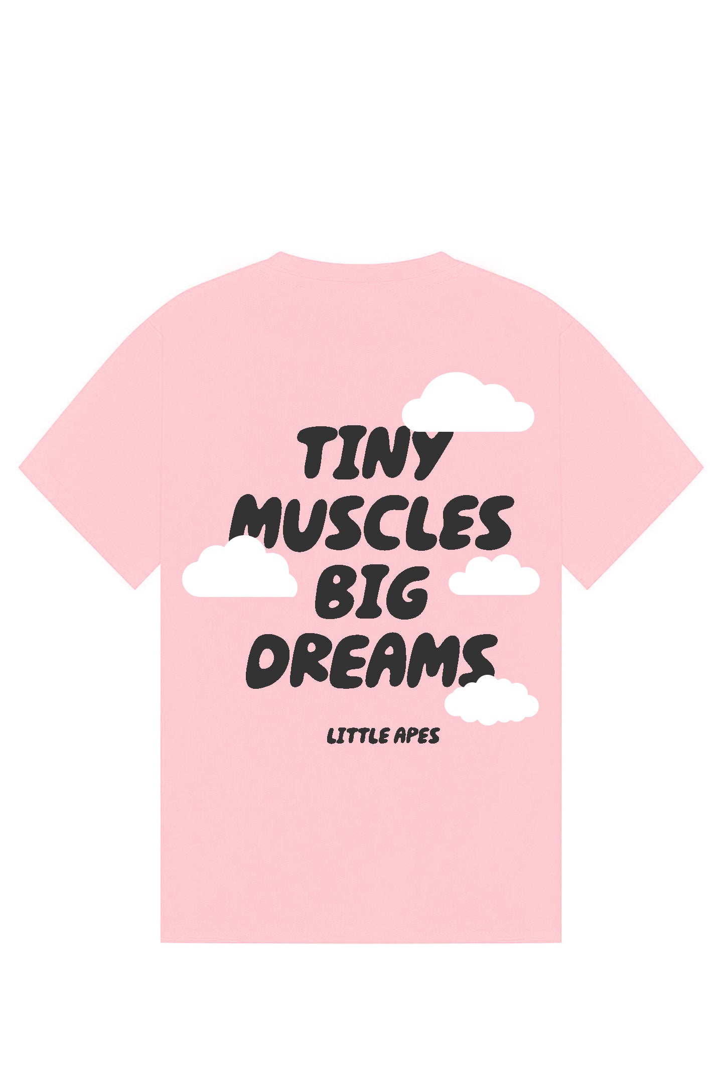 Little Apes Tiny Muscles Big Dreams Tee - Light Pink