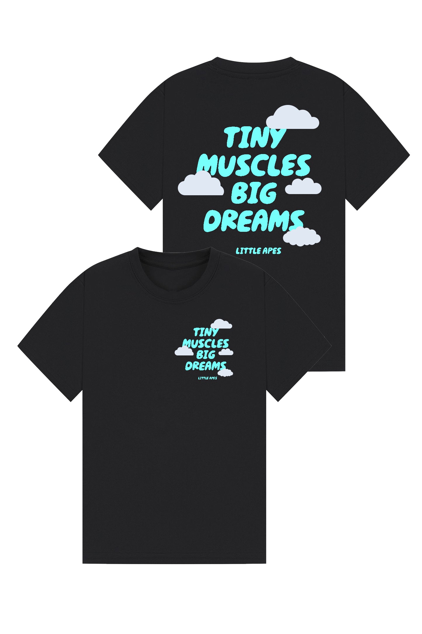 Little Apes Tiny Muscles Big Dreams Tee - Black/Blue