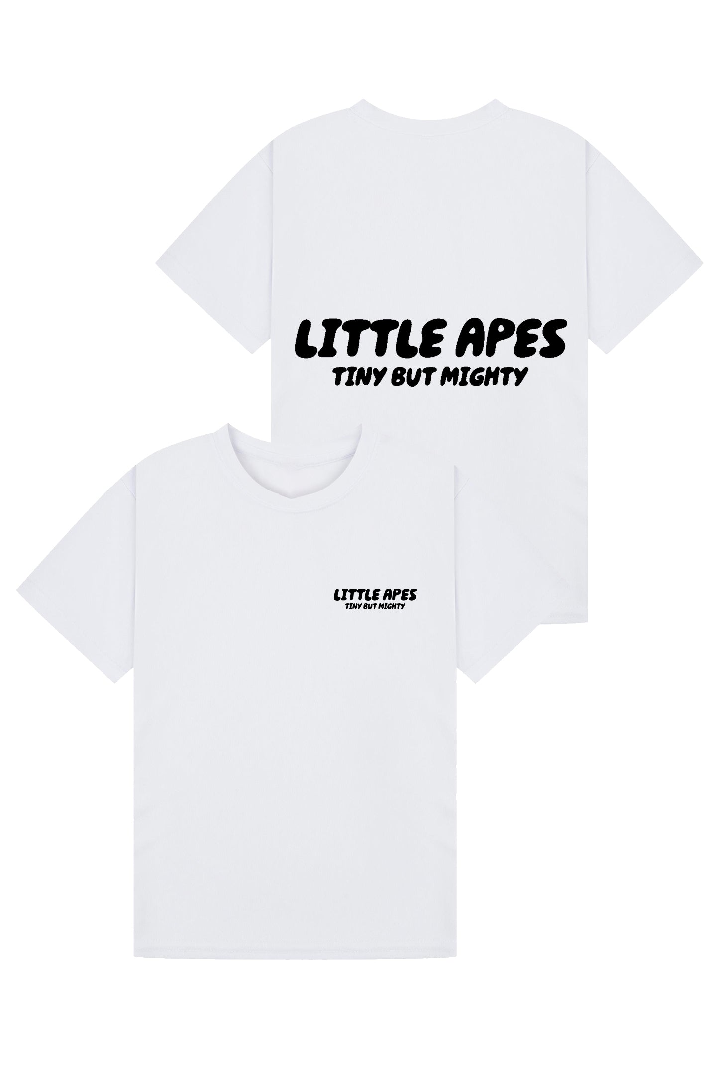 Little Apes Tiny But Mighty  Tee - White