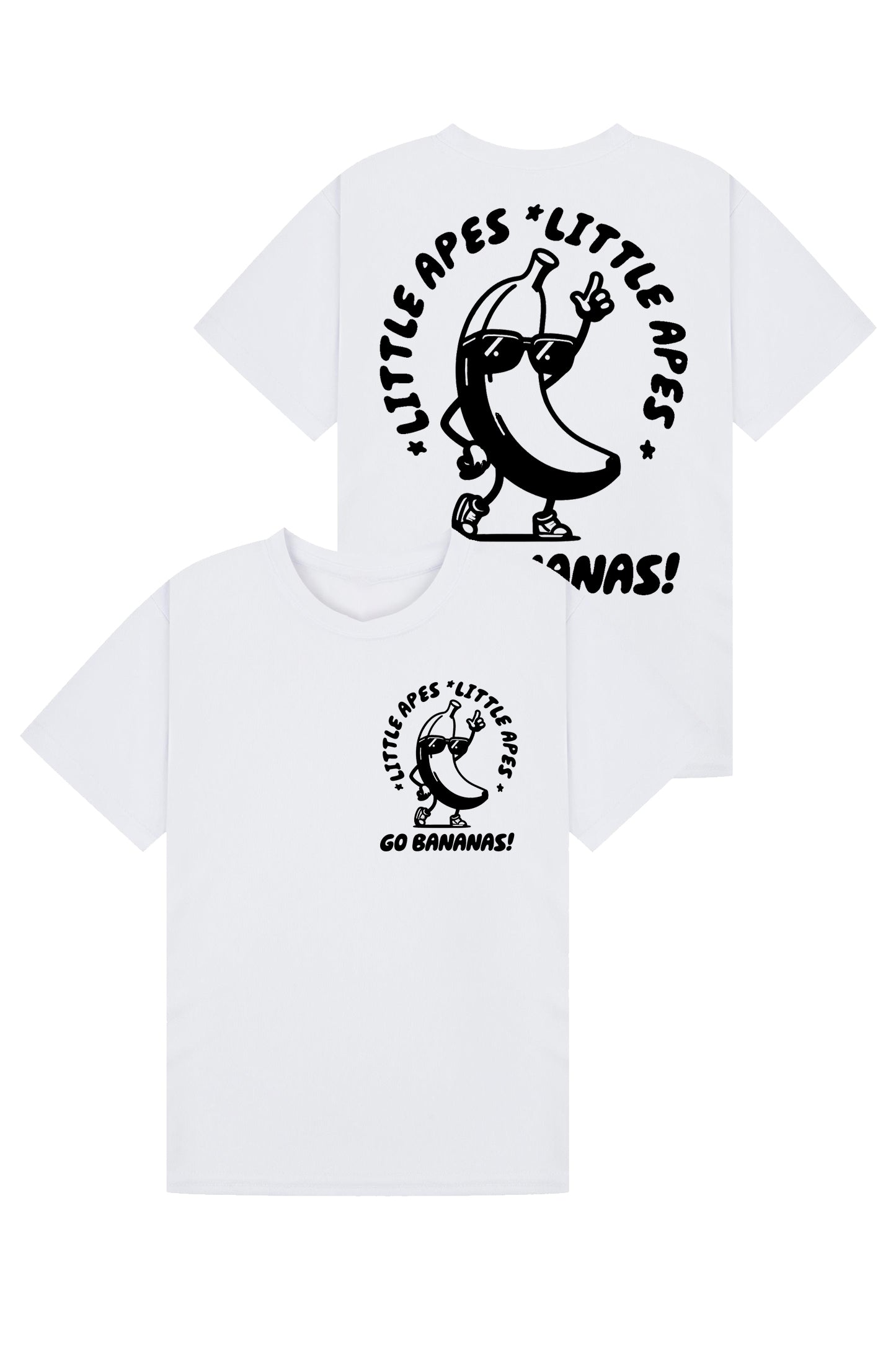 Little Apes Go Bananas!  Tee - White