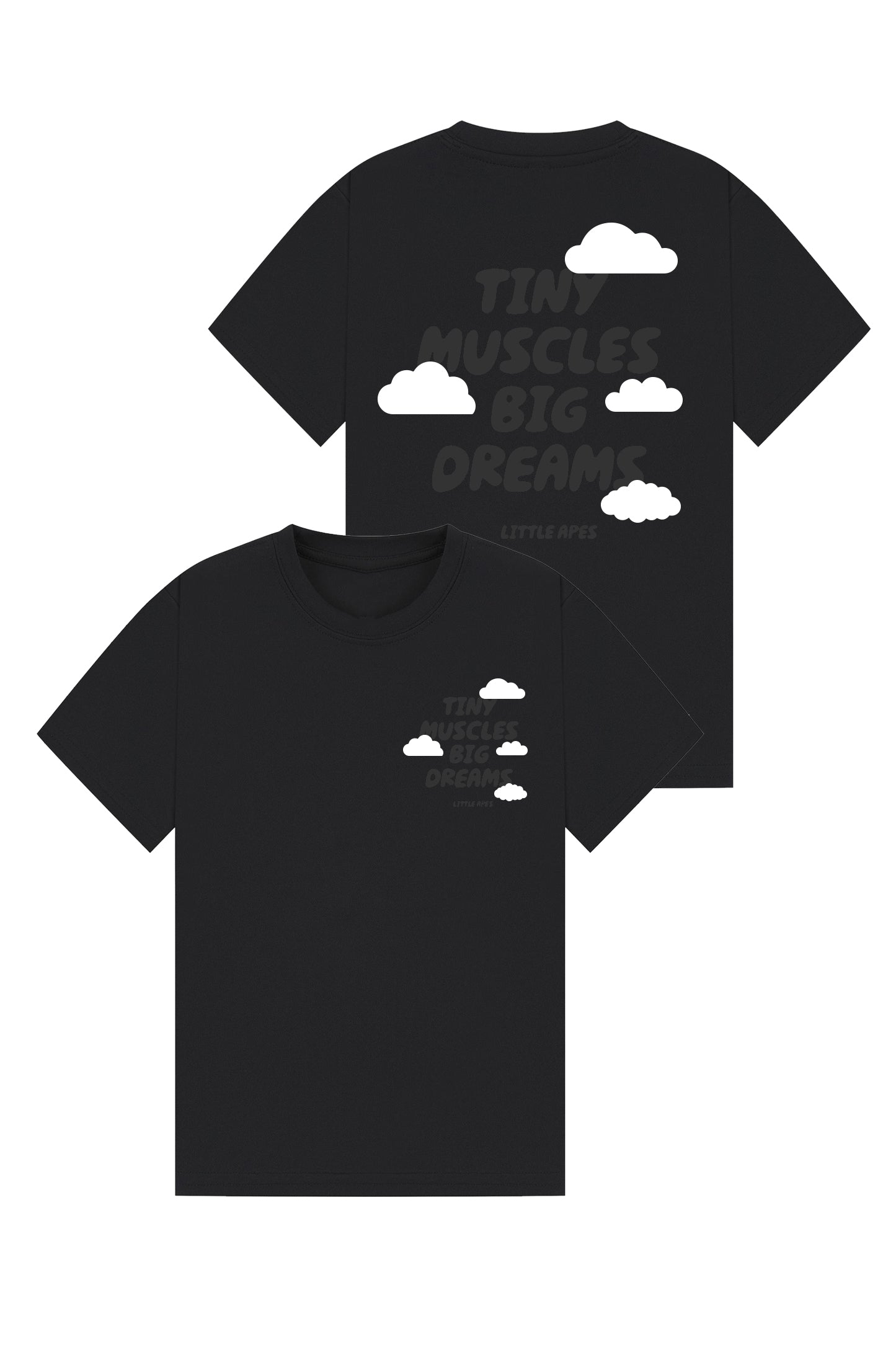 Little Apes Tiny Muscles Big Dreams Tee - Black/Grey