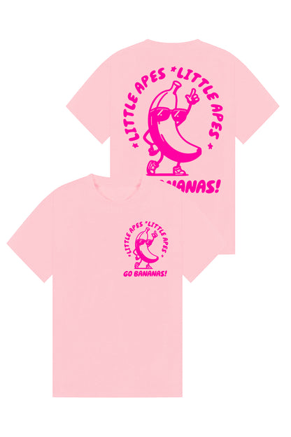 Little Apes Go Bananas!  Tee - Light Pink