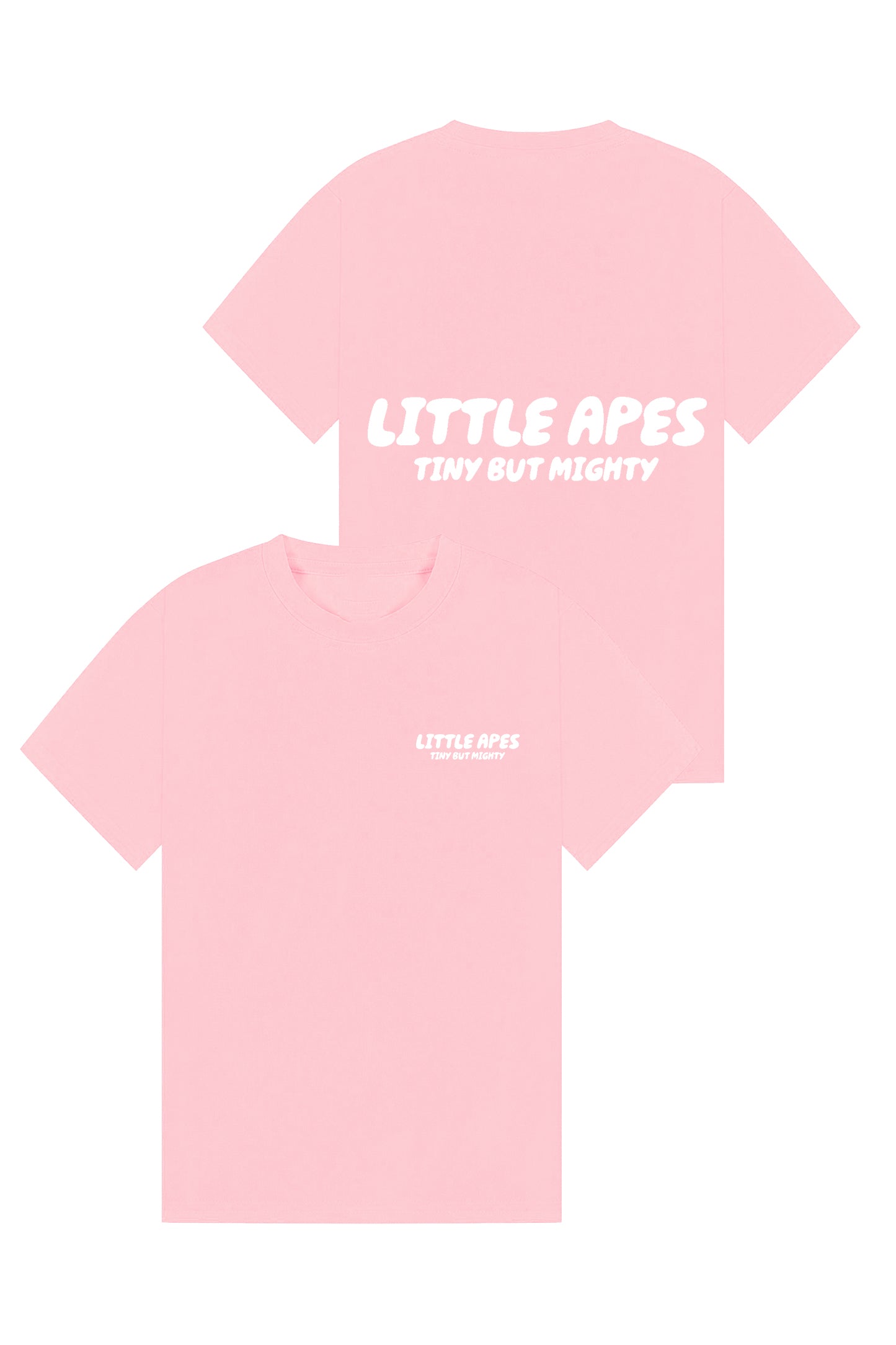 Little Apes Tiny But Mighty  Tee - Light Pink