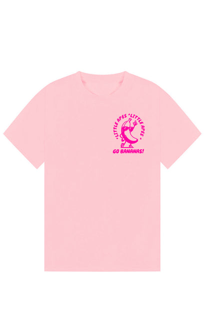 Little Apes Go Bananas!  Tee - Light Pink