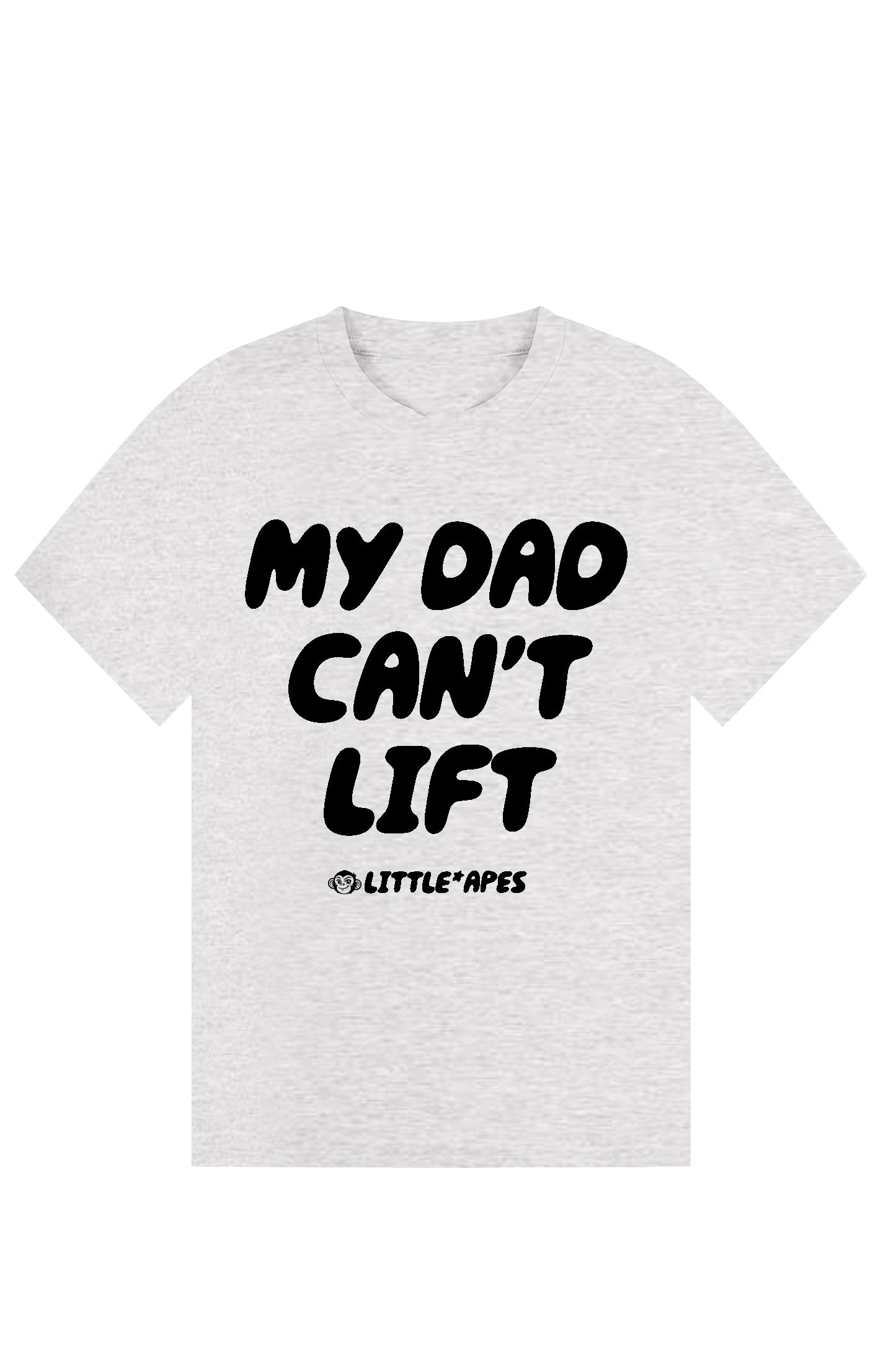 Little Apes My Dad Can't Lift Tee - Sports Grey/Black