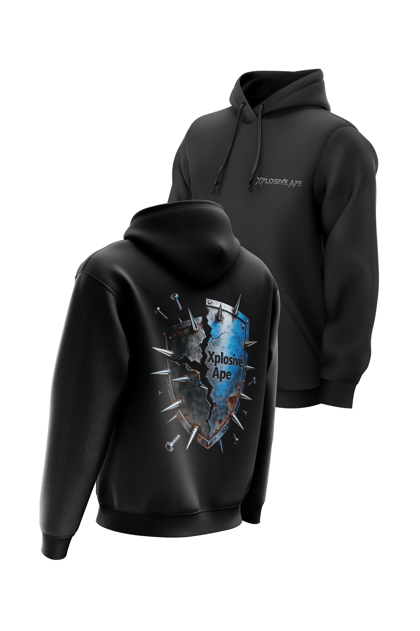 XAPE Warplate Shield String Hoodie - Black