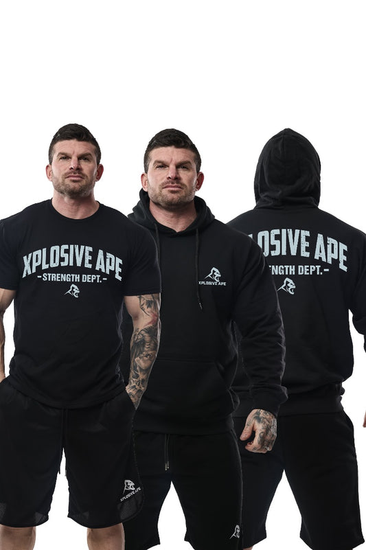 XAPE Strength Dept. Hoodie & Tee Combo - Black