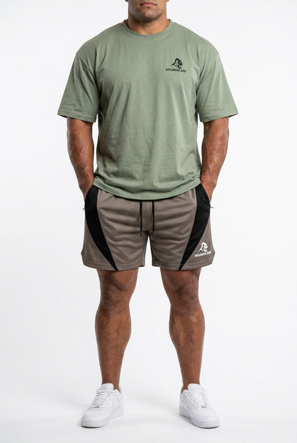 XAPE Apex Raptor Shorts - Khaki/Black