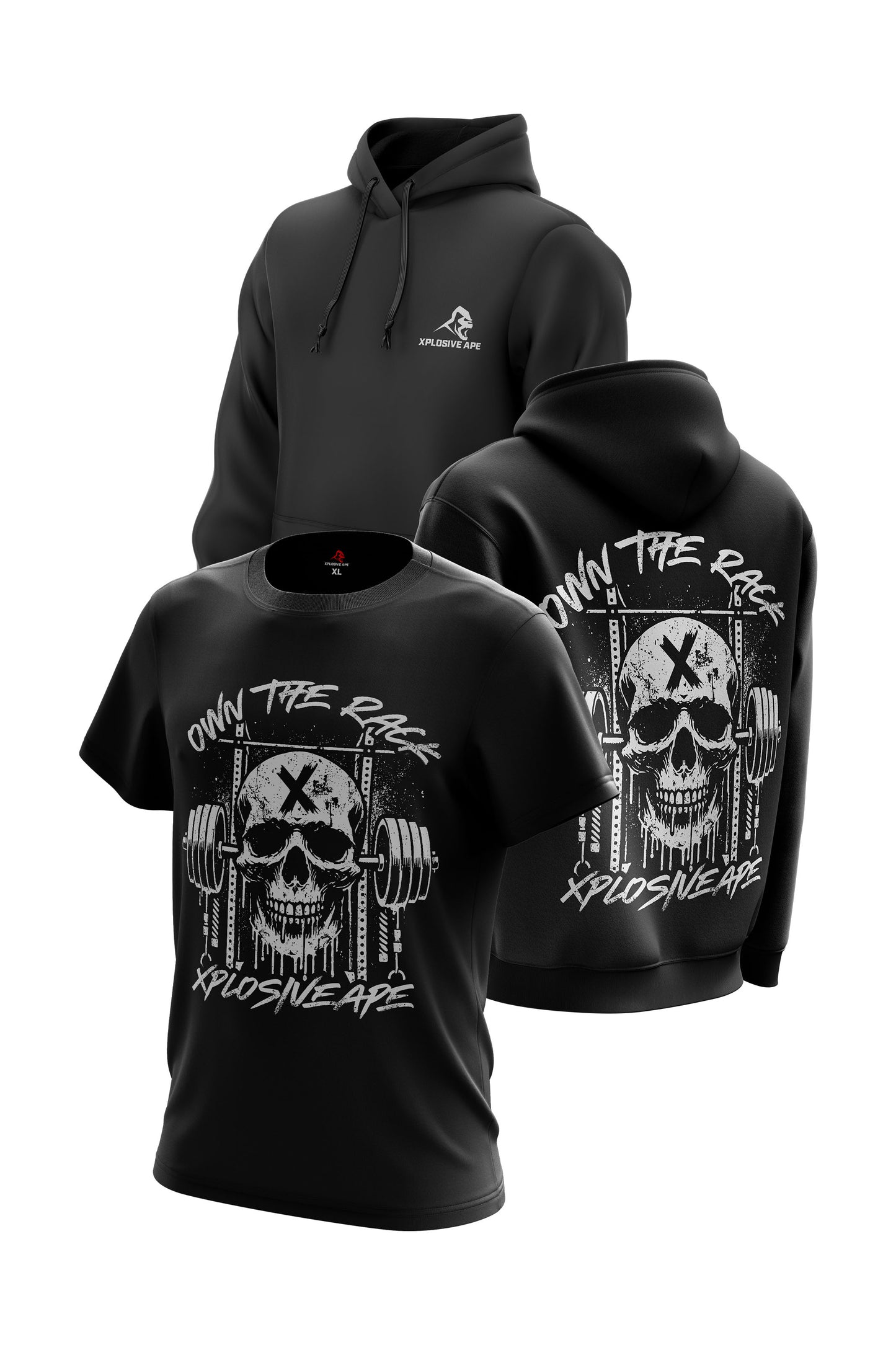 XAPE Wracked Hoodie & Tee Combo - Black