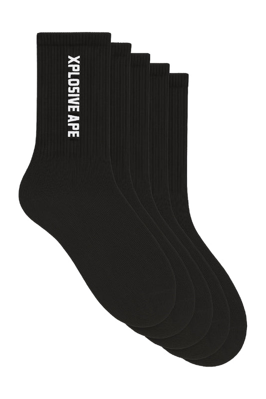 XAPE Apex 5 Pack Socks - Black