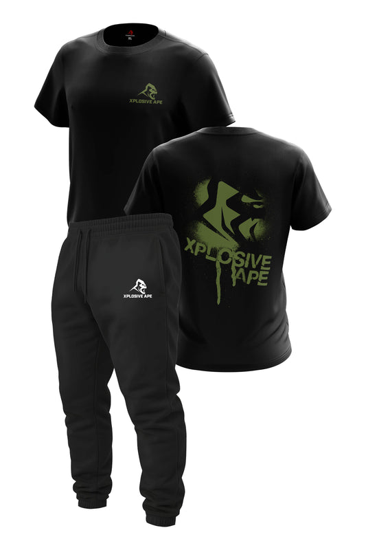 XAPE Canister V2 Tee  & Prime Joggers  Combo - Black