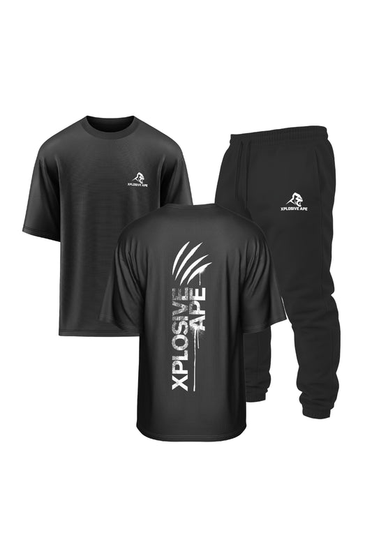 XAPE Claw V2 Oversized Tee & Classic Logo Joggers Combo - Black
