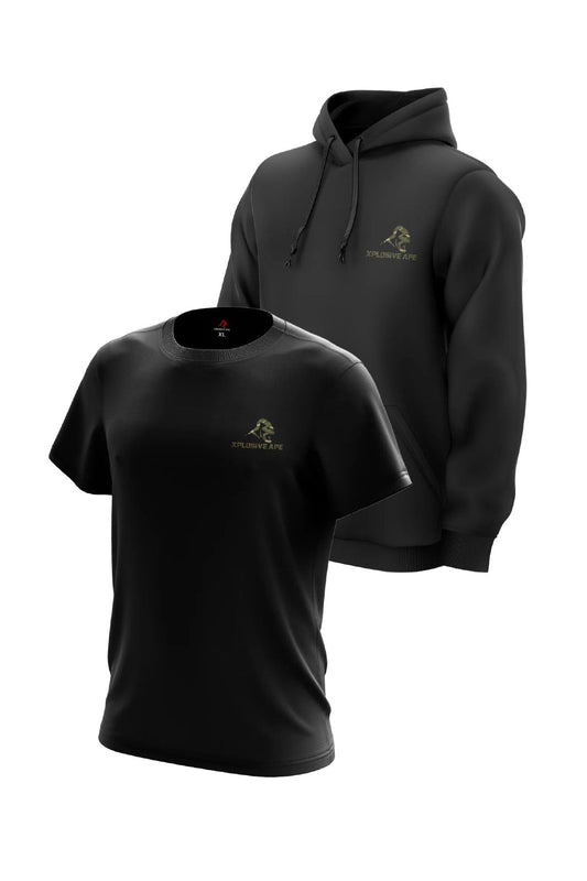 XAPE Essential Camo Hoodie & Essential Camo Tee Combo - Black